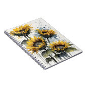 Carnet Tournesols - Fleurs aquarelle (Côté Droit)