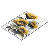 Carnet Tournesols - Fleurs aquarelle (Côté gauche)