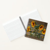 Carnet Tournesols Papillons Panneau Bois Rustique (Intérieur)