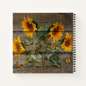Carnet Tournesols Papillons Panneau Bois Rustique (Dos)