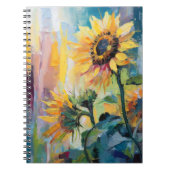 Carnet Tournesols Peinture Abstraite Florale moderne (Devant)