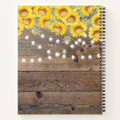 Carnet Tournesols rustiques Bois Chaîne Lumières Recette (Dos)