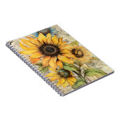 Carnet Tournesols vintage. (Côté Droit)