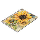 Carnet Tournesols vintage. (Côté gauche)