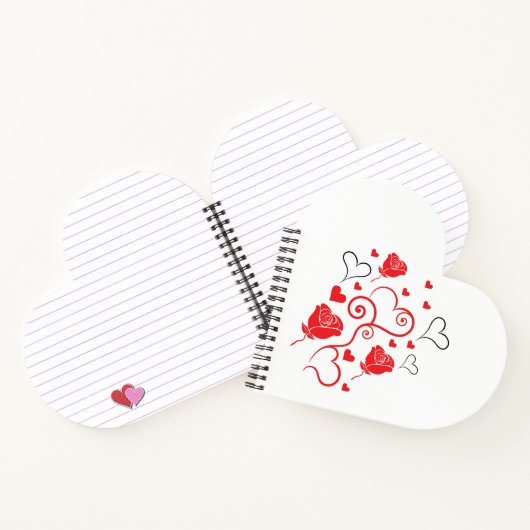 Carnet Tournures de cœurs et de roses (Intérieur)