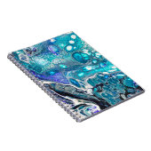 Carnet Tourquoise Abstraite et spirale de peinture bleue (Côté Droit)