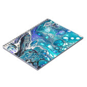 Carnet Tourquoise Abstraite et spirale de peinture bleue (Côté gauche)
