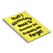 Carnet Tout Ce Dont Je Dois Absolument Me Souvenir, Mais  (Côté Droit)