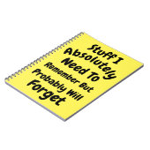 Carnet Tout Ce Dont Je Dois Absolument Me Souvenir, Mais  (Côté gauche)