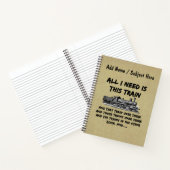 Carnet Tout Ce Que J'Ai Besoin De Ce Train Steam Engine F (Intérieur)