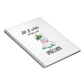 Carnet Tout ce que je souhaite est une Licorne (Côté Droit)