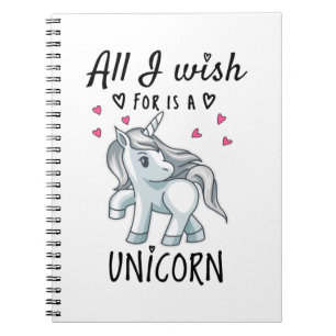 Carnet Tout ce que je souhaite est une Licorne
