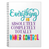 Carnet Tout Est Absolument Sous Contrôle (Devant)
