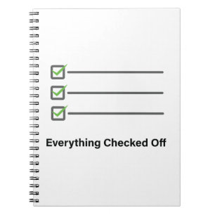 Carnet Tout est coché Minimaliste Productivité