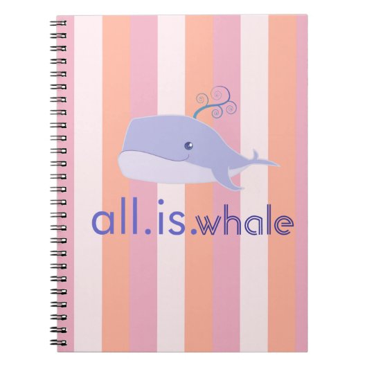 Carnet Tout est les rayures de baleine (bleu, rose) (Devant)