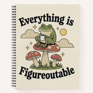 Carnet Tout est résolvable grenouille avec du café