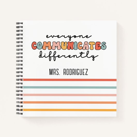 Carnet Tout Le Monde Coloré Communique Différemment (Devant)