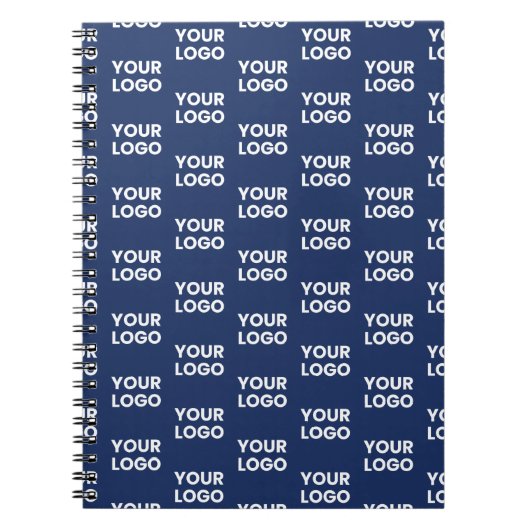 Carnet Toute image ou logo d'entreprise éditable bleu mar (Devant)