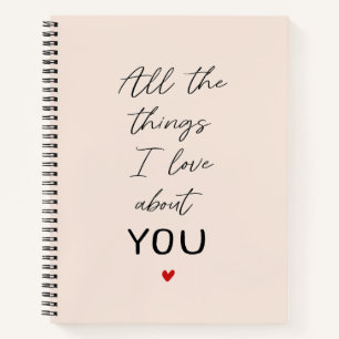 Carnet Toutes les choses que j'aime à propos de vous Cade