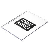 Carnet Toxicomane de tennis Citation drôle d'athlète en n (Côté gauche)