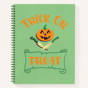 Carnet Tracer ou traiter les os croisés Halloween visage