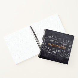Carnet Tracer ou traiter Vintage Chalkboard Nom Halloween