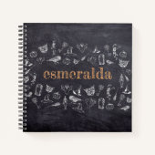 Carnet Tracer ou traiter Vintage Chalkboard Nom Halloween (Devant)