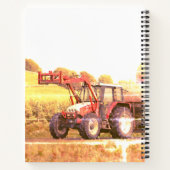 Carnet tracteur Linkon gris rouge, votre nom (Dos)
