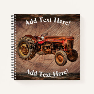 Carnet tracteur rouge antique