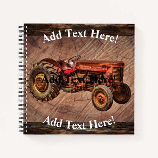 Carnet tracteur rouge antique (Devant)