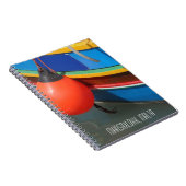 Carnet Traditional Blue Yellow Striped Fishing Boat Malta (Côté Droit)