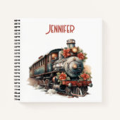 Carnet Train à vapeur à l'ancienne Noël rétro (Devant)