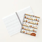 Carnet Train à vapeur motif enfant nom école (Intérieur)