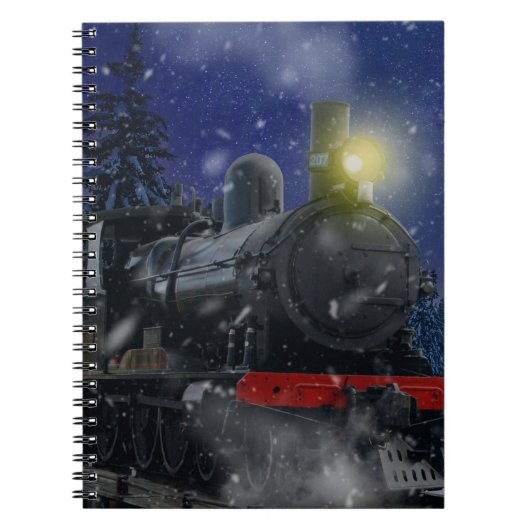 Carnet Train de Noël dans la neige (Devant)