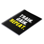 Carnet TRAIN, GAIN, REPEAT - Gym Workout Motivational (Côté gauche)