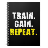 Carnet TRAIN, GAIN, REPEAT - Gym Workout Motivational (Devant)