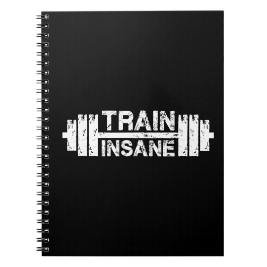 Carnet Train Insane - Barbell, Salle de gym, Exercice Ins (Devant)
