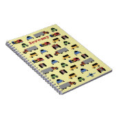 Carnet Trains, plaines et automobiles garçons monogrammés (Côté Droit)