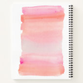 Carnet Trait de pinceau à l'aquarelle rose moderne (Dos)