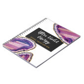 Carnet Tranche d'agate de géode pierre précieuse violet u (Côté gauche)
