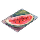 Carnet Tranche de pastèque | Peinture aquarelle de fruit (Côté gauche)
