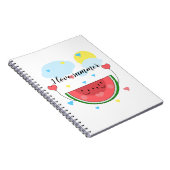 Carnet tranche de pastèque, texte, "J'aime l'été", (Côté Droit)
