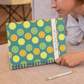 Carnet Tranches d'agrumes bleu Turquoise