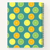 Carnet Tranches d'agrumes bleu Turquoise (Dos)