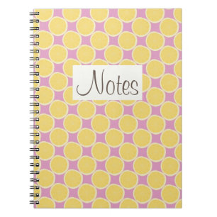 Carnet Tranches de citron jaune sur rose vif