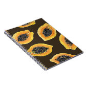 Carnet Tranches de Papaya sur brun foncé (Côté Droit)