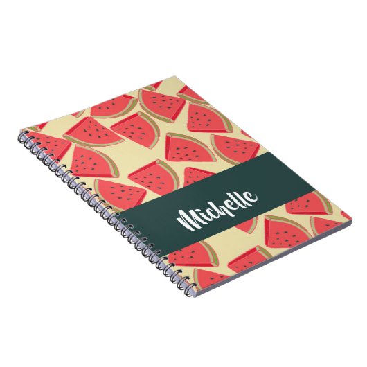 Carnet Tranches de pastèque rose sur jaune (Côté Droit)