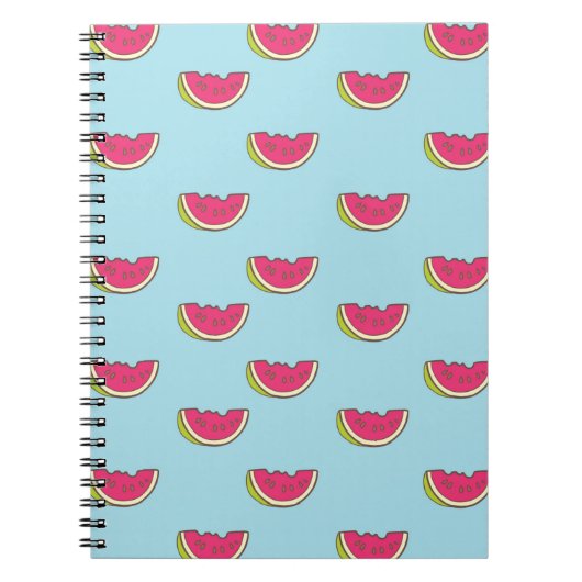 Carnet Tranches de pastèque sur le motif turquoise (Devant)