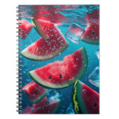 Carnet Tranches de pastèque vibrantes sous l'eau – Rafraî (Devant)