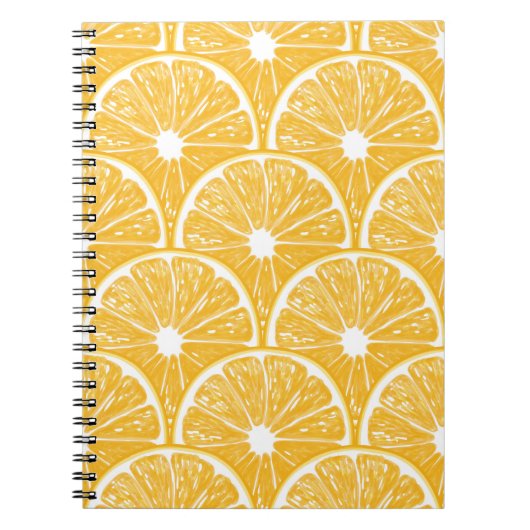 Carnet Tranches orange, motif de fruits tropicaux (Devant)